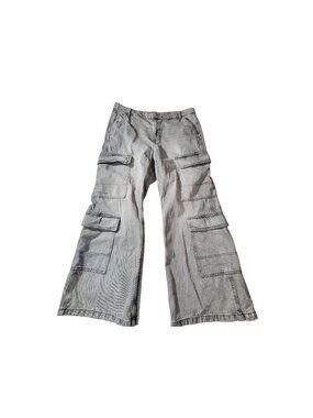 Divided H&M Womens Gray Cotton Cargo Pants Casual Relaxed Fit With Pockets 16